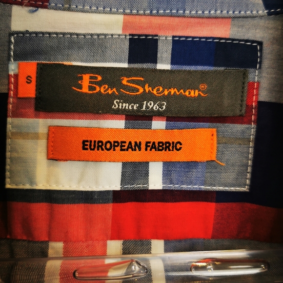 Ben Sherman Shirt S Mens Cheque Blue Red Pattern buttonup - Picture 5 of 12